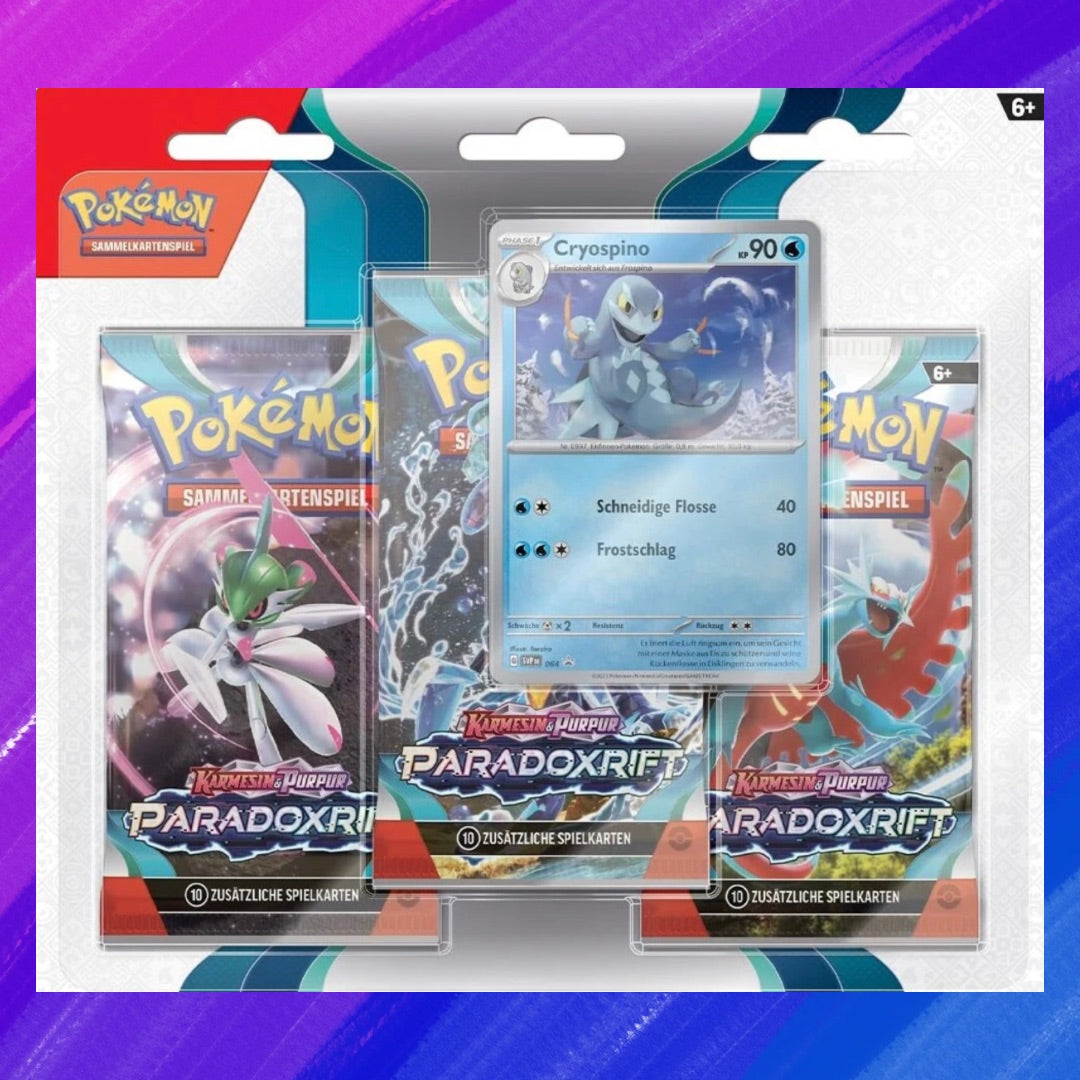 Pokémon TCG: Karmesin & Purpur Paradoxrift - Cryospino 3er Pack Blister (DE)