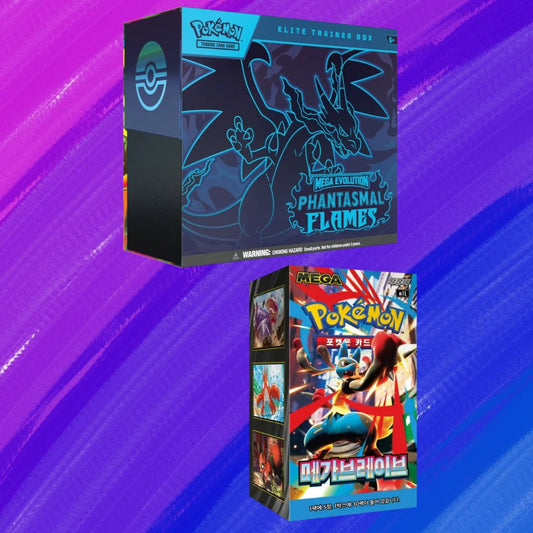 Kombiangebot: Pokémon TCG: Phantasmal Flames - Elite Trainer Box (EN) / Mega Brave - Display (KOR)