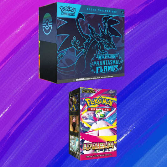 Kombiangebot: Pokémon TCG: Phantasmal Flames - Elite Trainer Box (EN) / Mega Symphonia - Display (KOR)