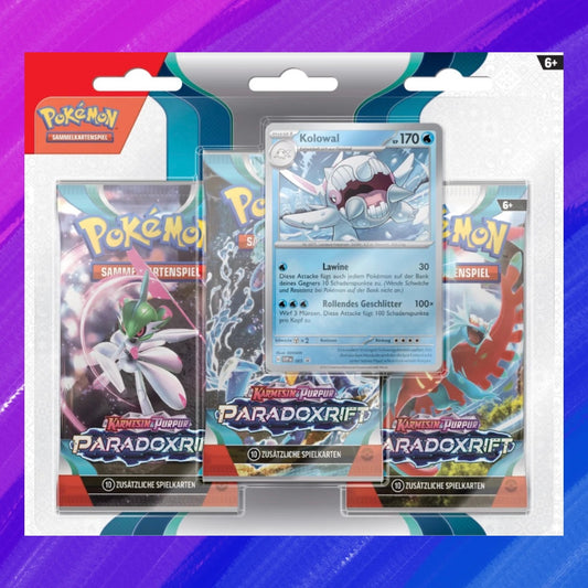 Pokémon TCG: Karmesin & Purpur Paradoxrift - Kolowal 3er Pack Blister (DE)